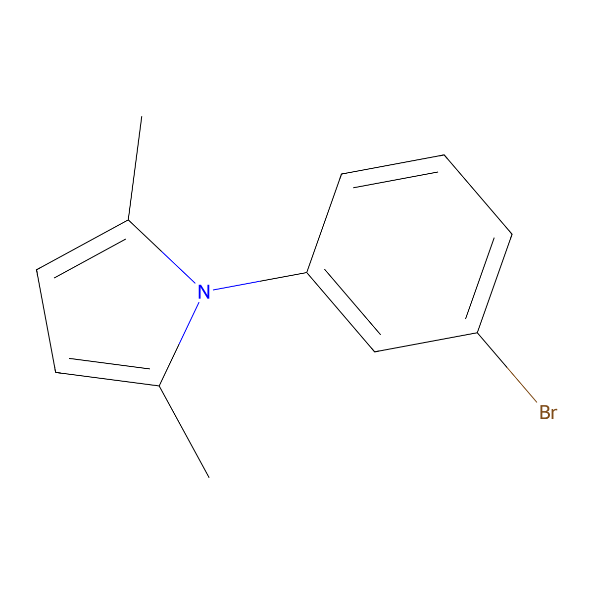 1-(3-bromophenyl)-2,5-dimethyl-1H-pyrrole molecular structure, CAS 127257-87-8