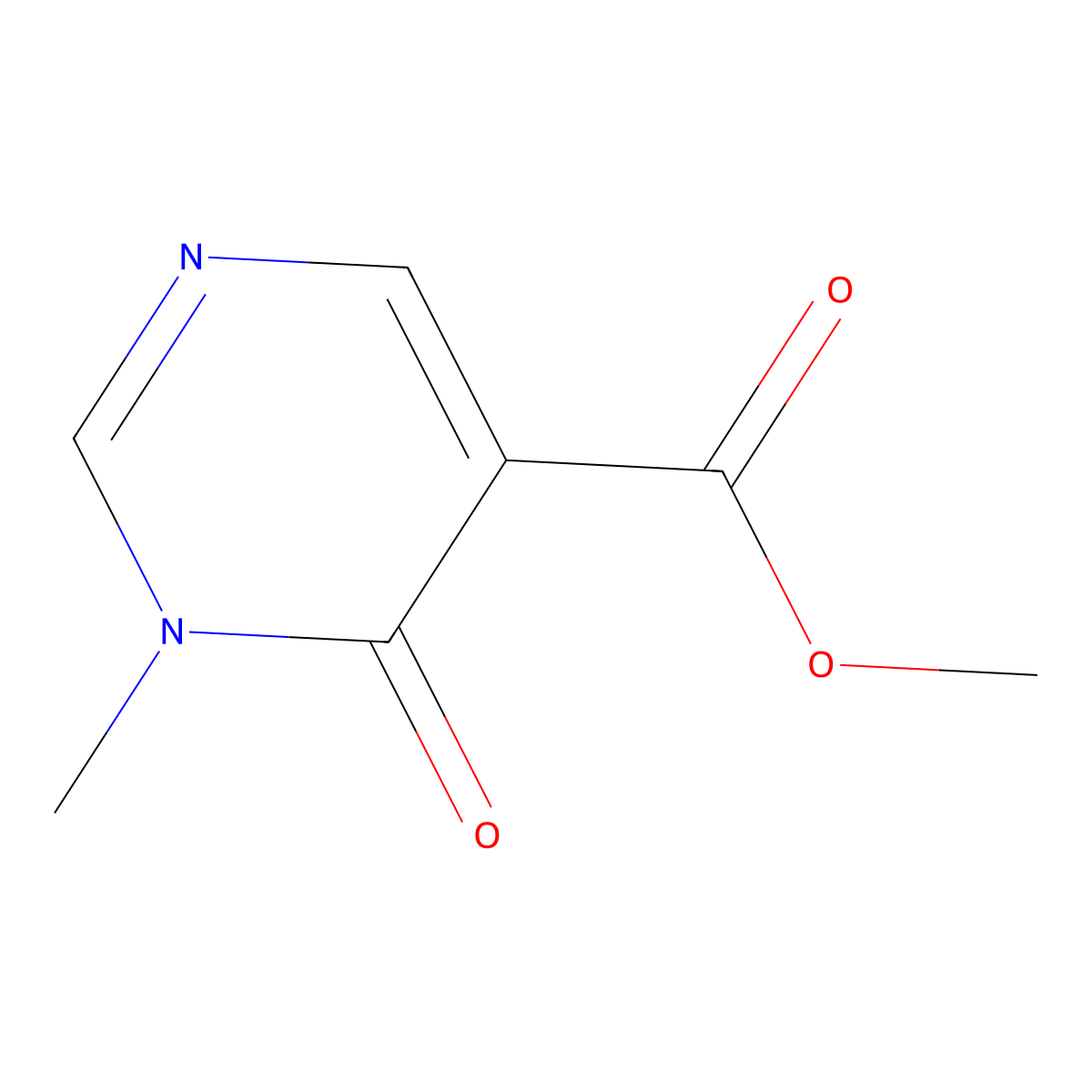 Methyl 1-methyl-6-oxo-1,6-dihydropyrimidine-5-carboxylate molecular structure, CAS 1272651-88-3