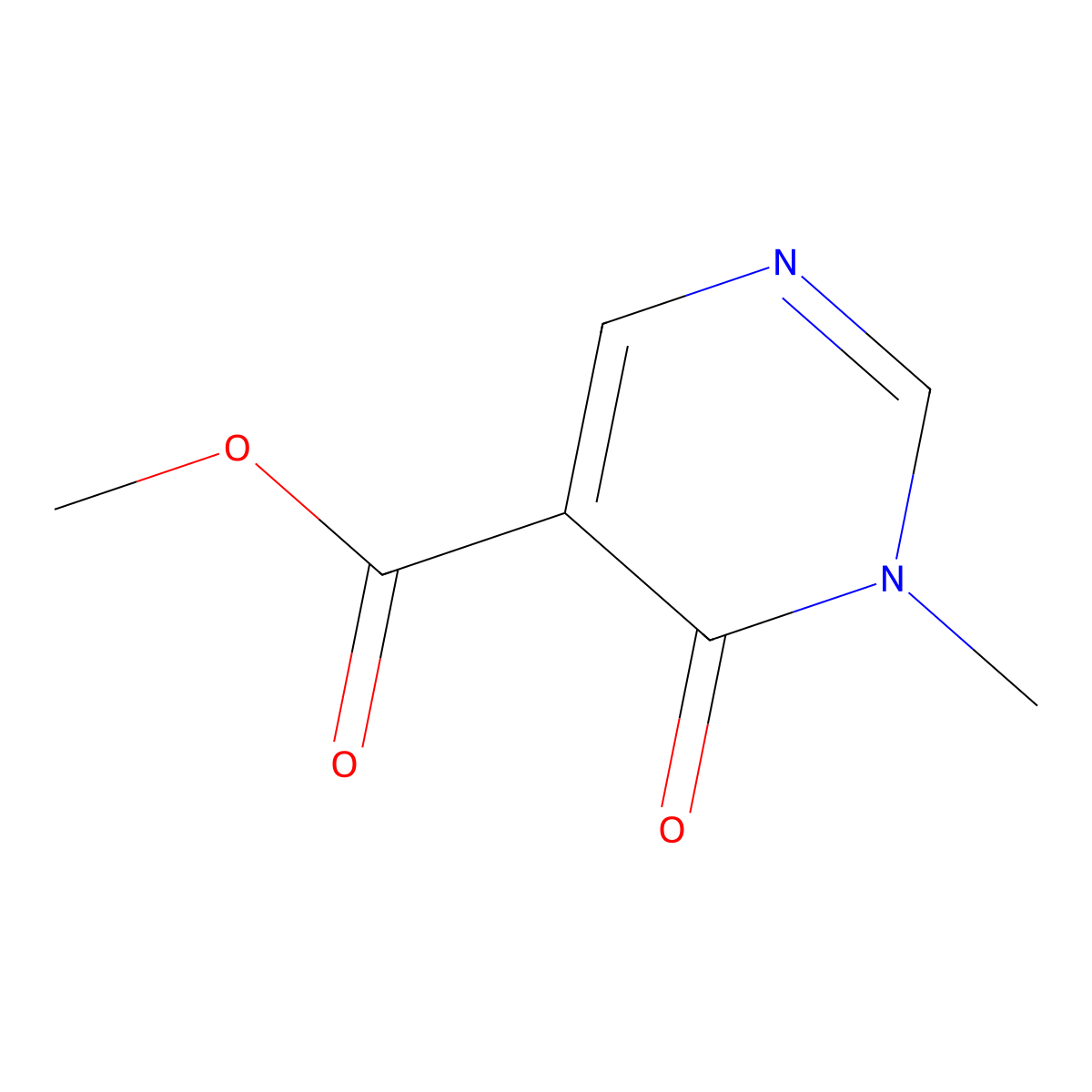 Methyl 1-methyl-6-oxo-1,6-dihydropyrimidine-5-carboxylate molecular structure, CAS 1272651-88-3