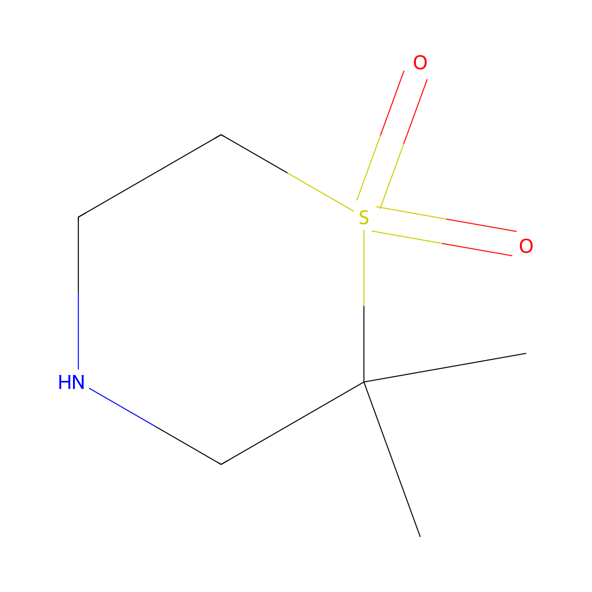 2,2-Dimethyl-1-thiomorpholine-1,1-dione molecular structure, CAS 1272667-24-9