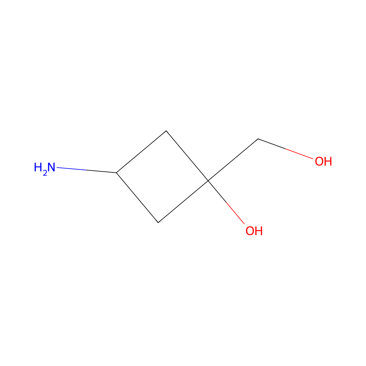3-Amino-1-(hydroxymethyl)cyclobutan-1-ol molecular structure, CAS 1272667-83-0