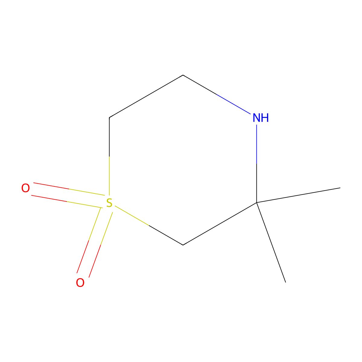 3,3-Dimethylthiomorpholine 1,1-dioxide molecular structure, CAS 1272670-08-2