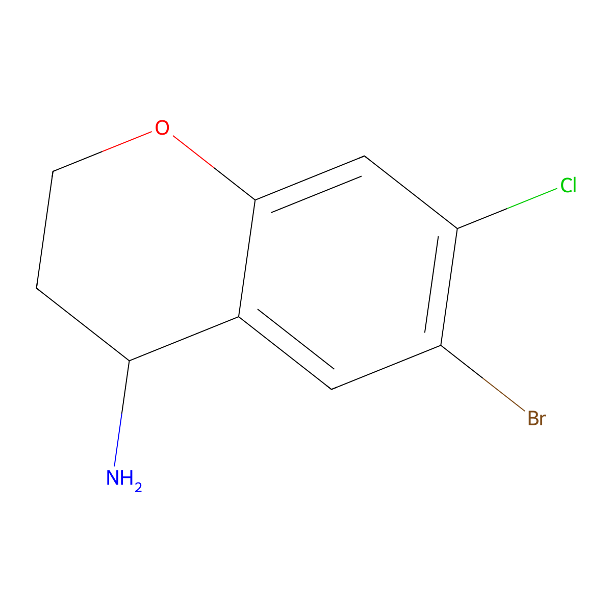 (S)-6-Bromo-7-chlorochroman-4-amine molecular structure, CAS 1272721-58-0