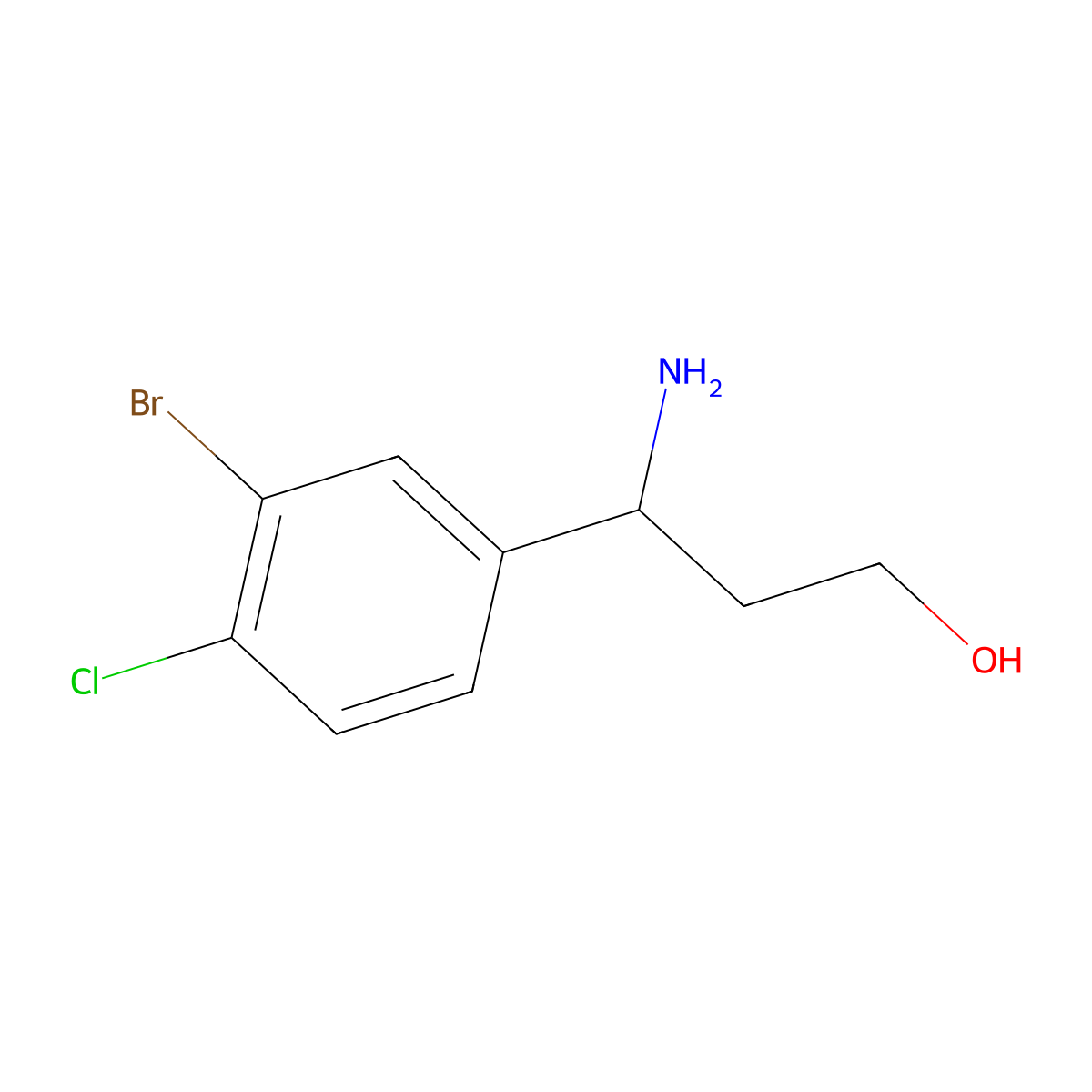 (3R)-3-Amino-3-(3-bromo-4-chlorophenyl)propan-1-OL molecular structure, CAS 1272722-36-7