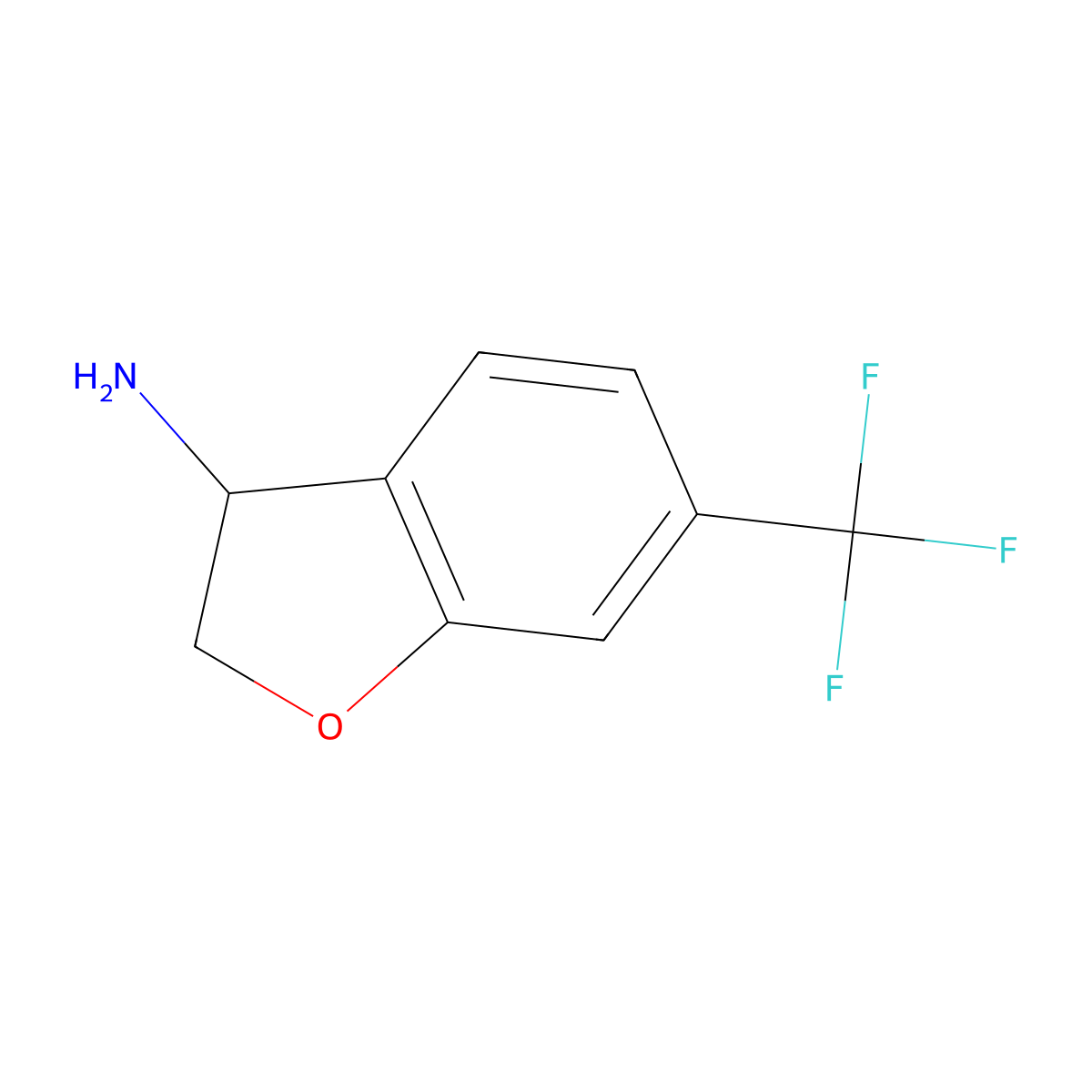 (S)-6-(trifluoromethyl)-2,3-dihydrobenzofuran-3-amine molecular structure, CAS 1272724-36-3