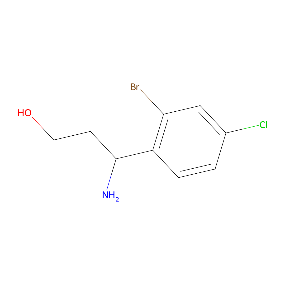 (3S)-3-Amino-3-(2-bromo-4-chlorophenyl)propan-1-OL molecular structure, CAS 1272726-09-6