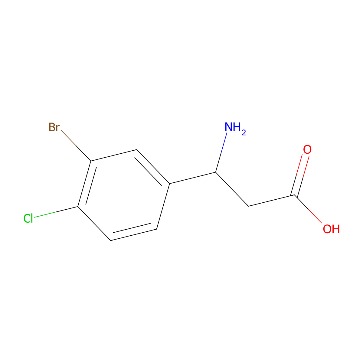 (3S)-3-amino-3-(3-bromo-4-chlorophenyl)propanoic acid molecular structure, CAS 1272727-81-7