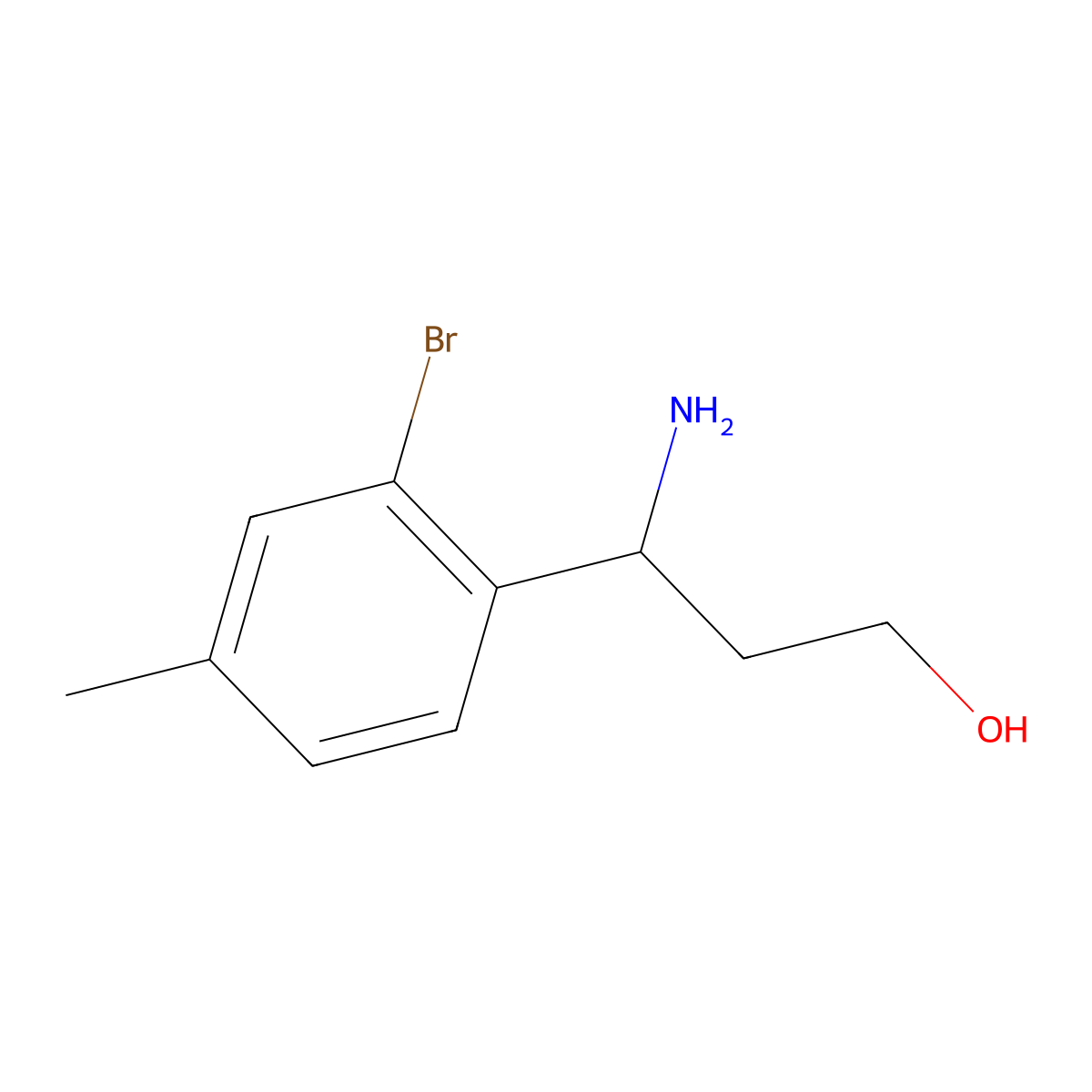 (3S)-3-Amino-3-(2-bromo-4-methylphenyl)propan-1-OL molecular structure, CAS 1272731-34-6