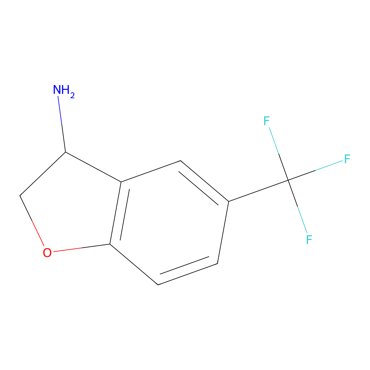(3R)-5-(Trifluoromethyl)-2,3-dihydrobenzo[b]furan-3-ylamine molecular structure, CAS 1272731-64-2