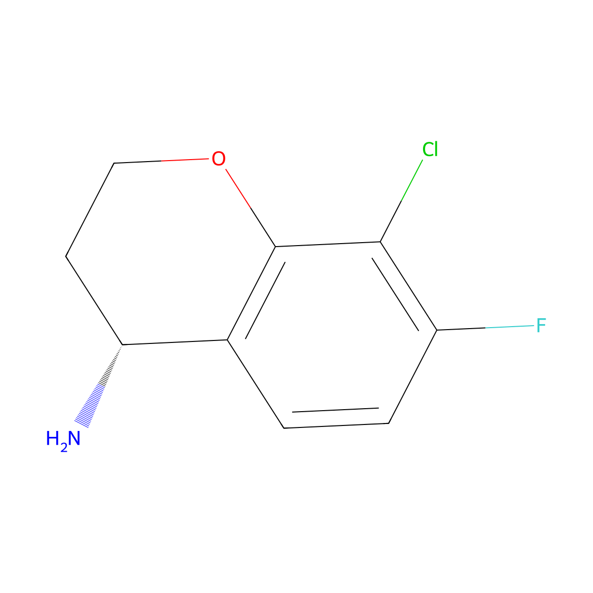 (R)-8-Chloro-7-fluorochroman-4-amine molecular structure, CAS 1272732-56-5