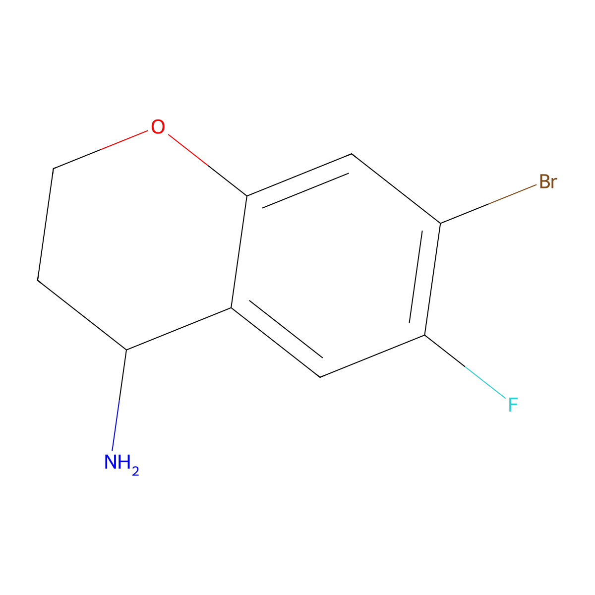 (R)-7-Bromo-6-fluorochroman-4-amine molecular structure, CAS 1272732-86-1
