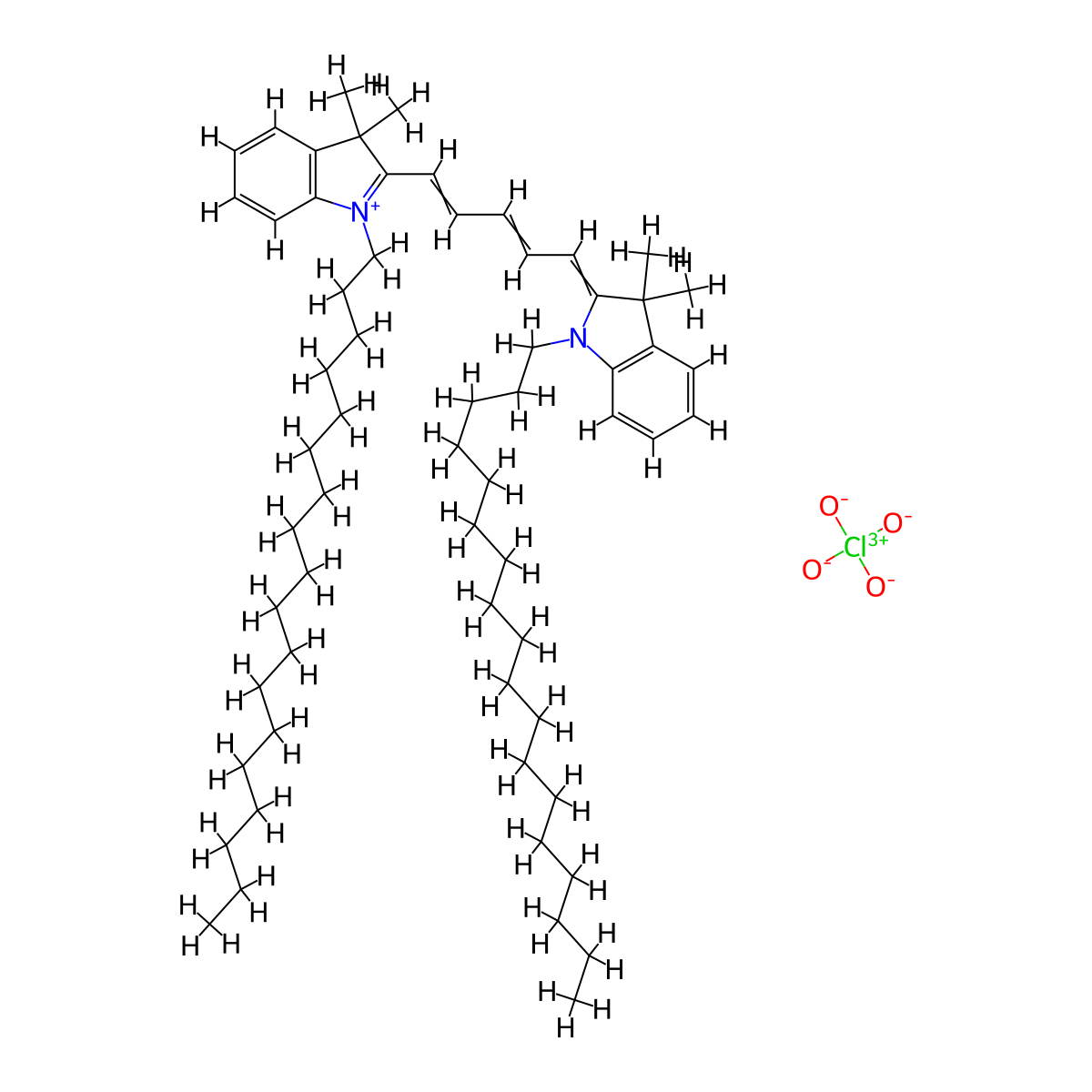DiD perchlorate molecular structure, CAS 127274-91-3