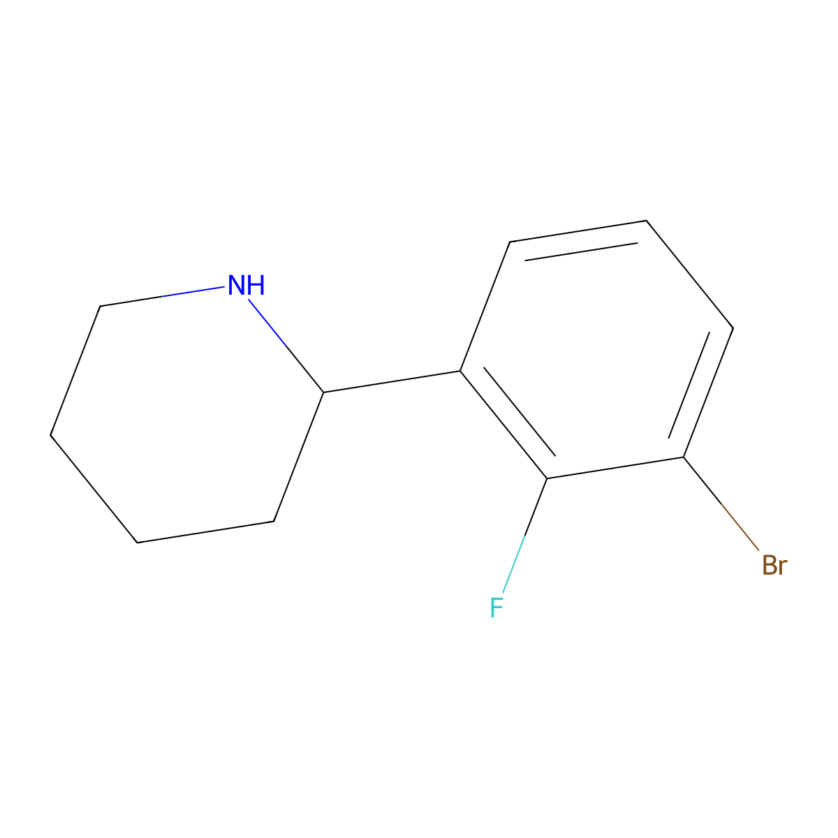 (S)-2-(3-Bromo-2-fluorophenyl)piperidine molecular structure, CAS 1272745-18-2
