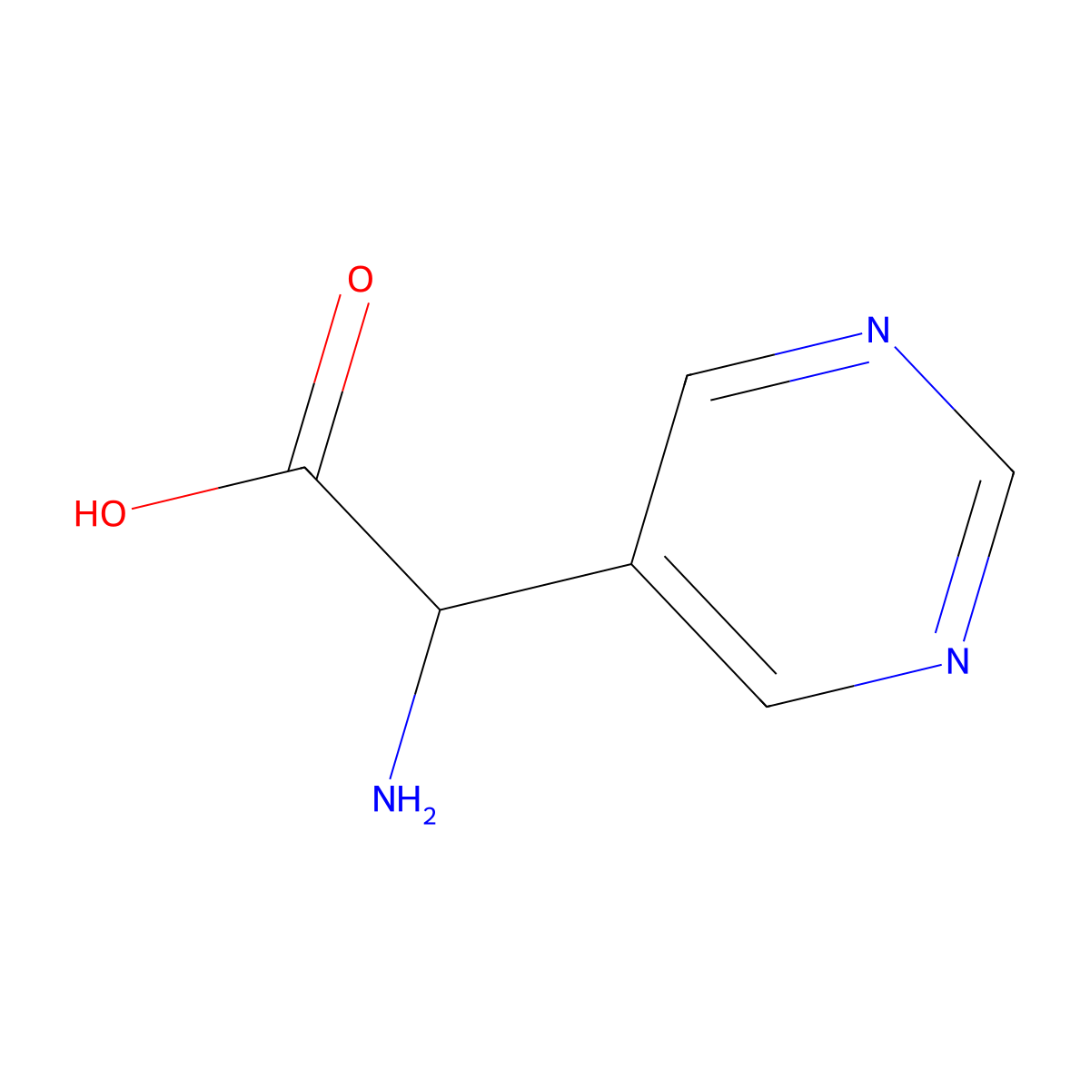 (2R)-2-Amino-2-(pyrimidin-5-yl)acetic acid molecular structure, CAS 1272748-14-7
