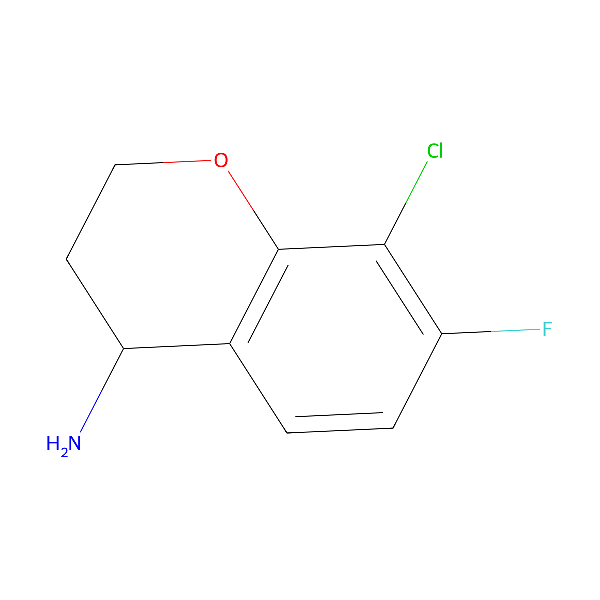 (S)-8-Chloro-7-fluorochroman-4-amine molecular structure, CAS 1272749-46-8