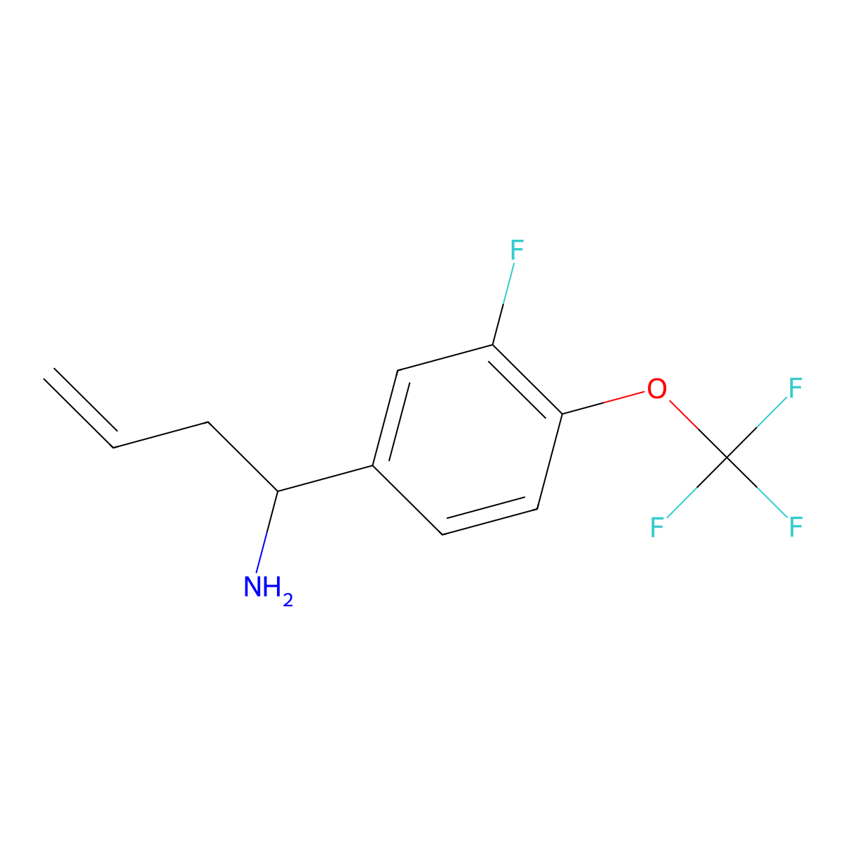 (S)-1-(3-Fluoro-4-(trifluoromethoxy)phenyl)but-3-en-1-amine molecular structure, CAS 1272753-26-0