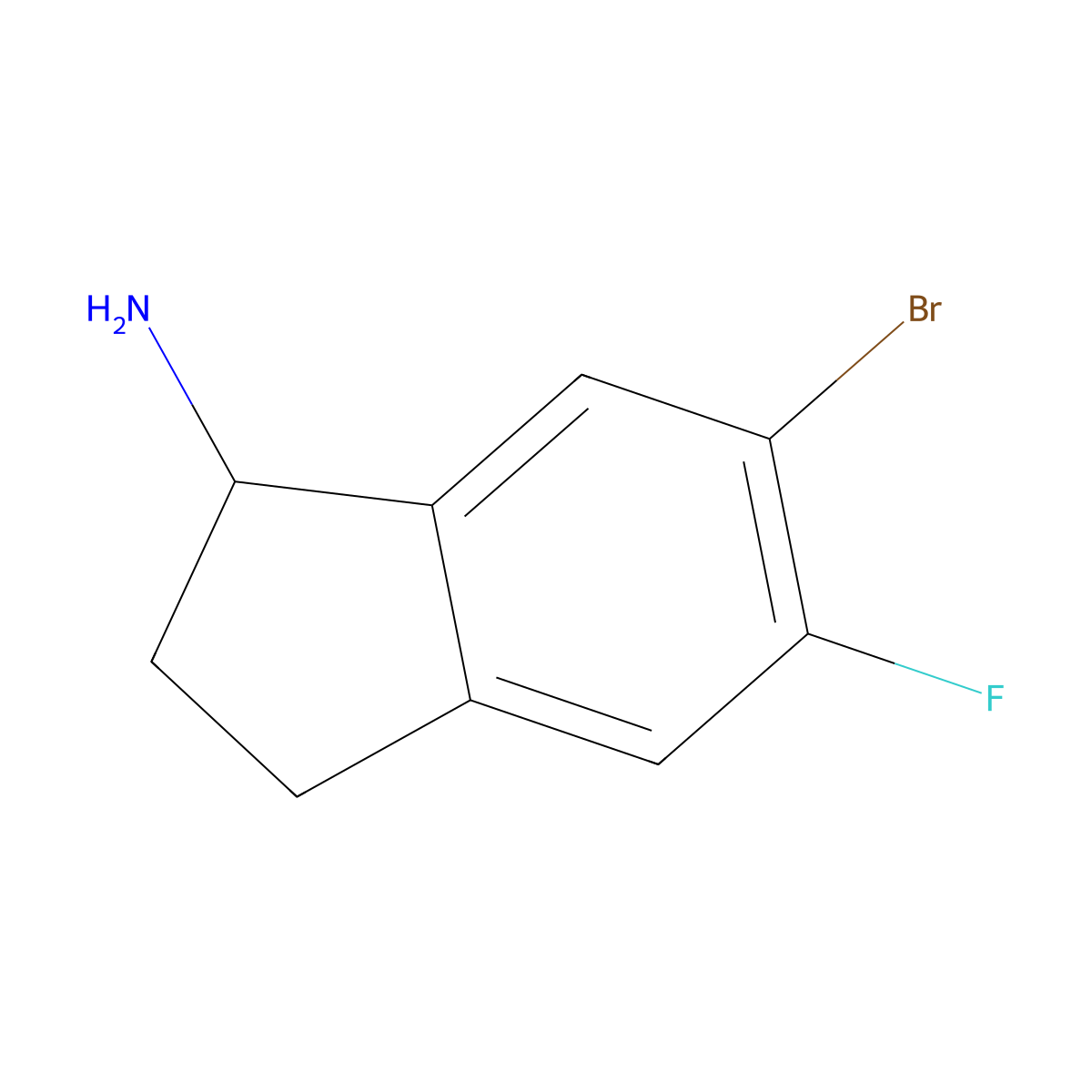 (1R)-6-Bromo-5-fluoroindanylamine molecular structure, CAS 1272754-13-8