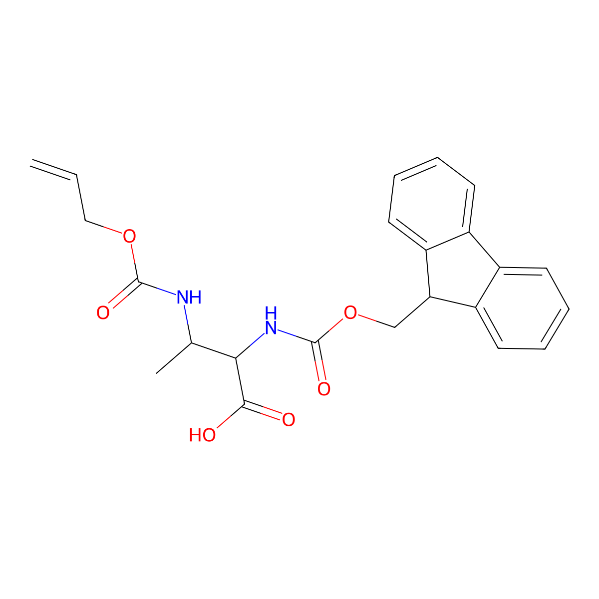 (2S,3S)-(Fmoc-amino)-3-allyloxycarbonyl-aminobutyric acid molecular structure, CAS 1272754-91-2