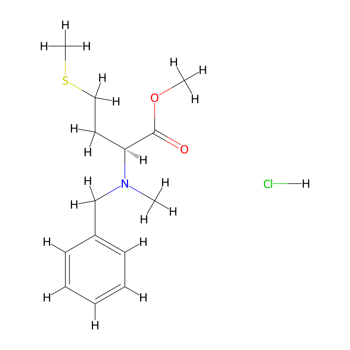 N-Benzyl-N-methyl-L-methionine methyl ester hydrochloride molecular structure, CAS 1272754-99-0