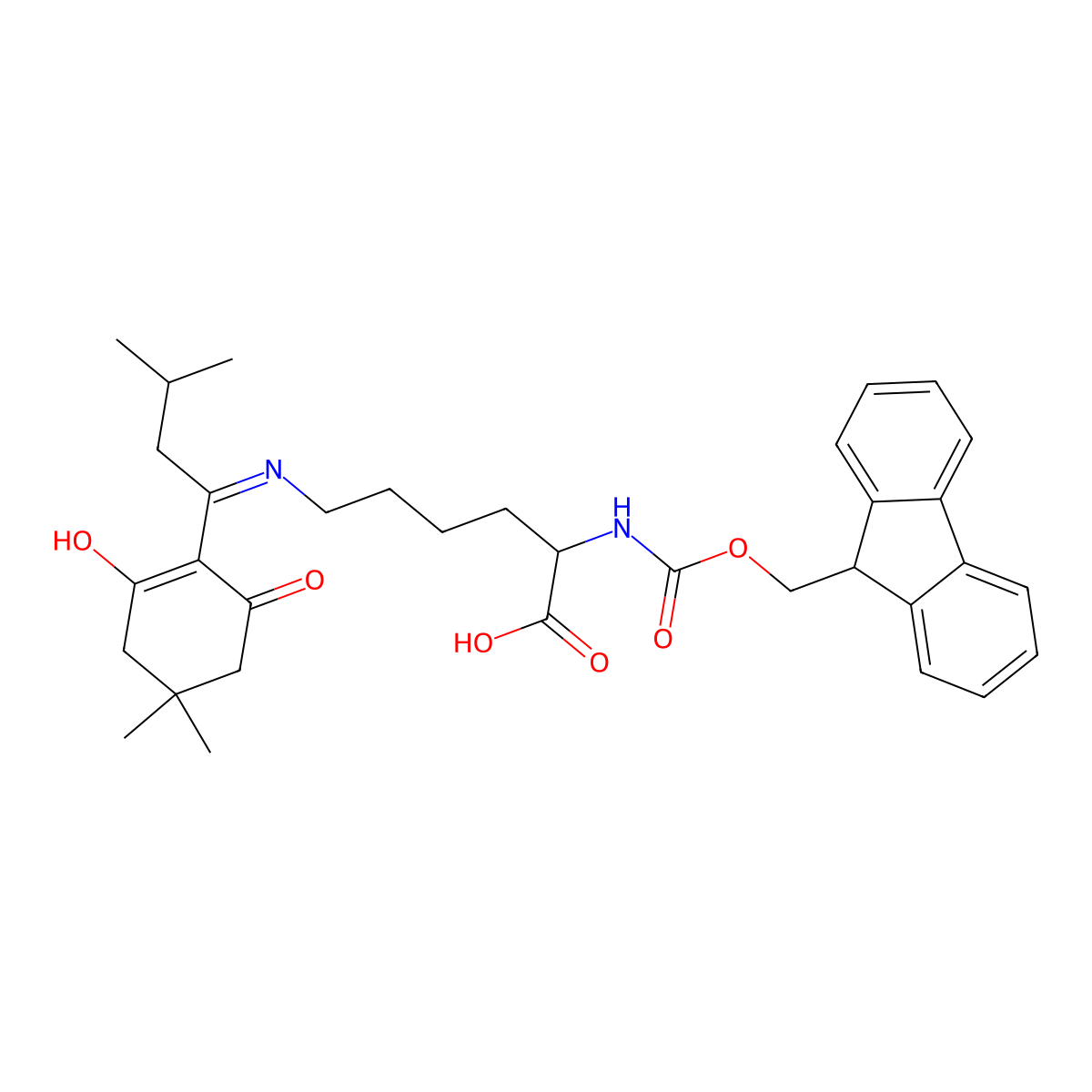 Fmoc-D-Lys(Ivdde)-OH molecular structure, CAS 1272755-33-5
