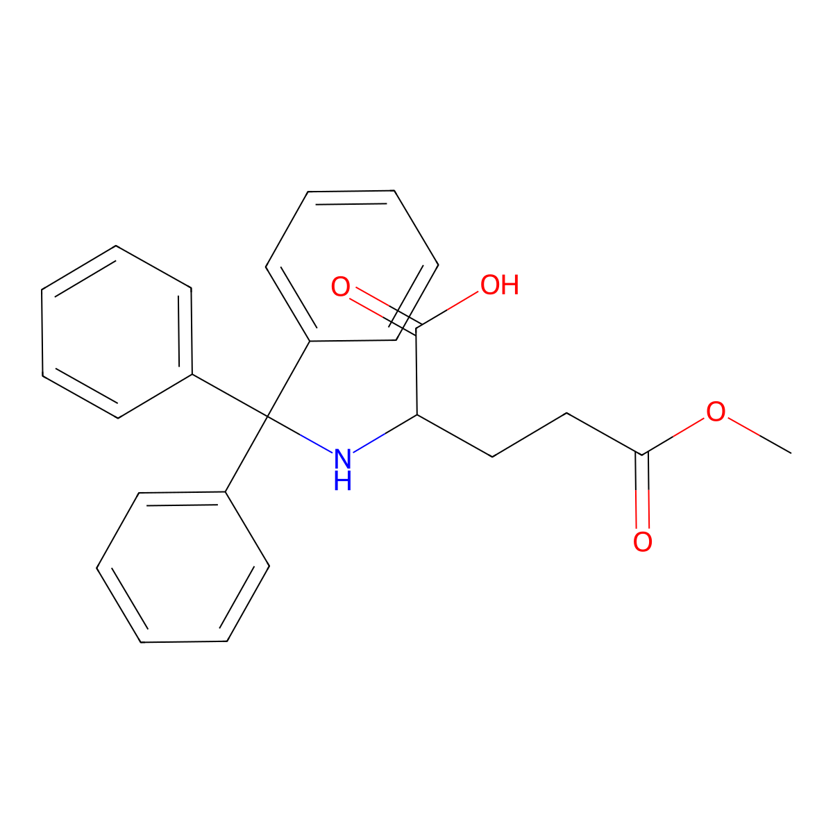 D-Glutamic acid, N-(triphenylmethyl)-, 5-methyl ester molecular structure, CAS 1272755-42-6