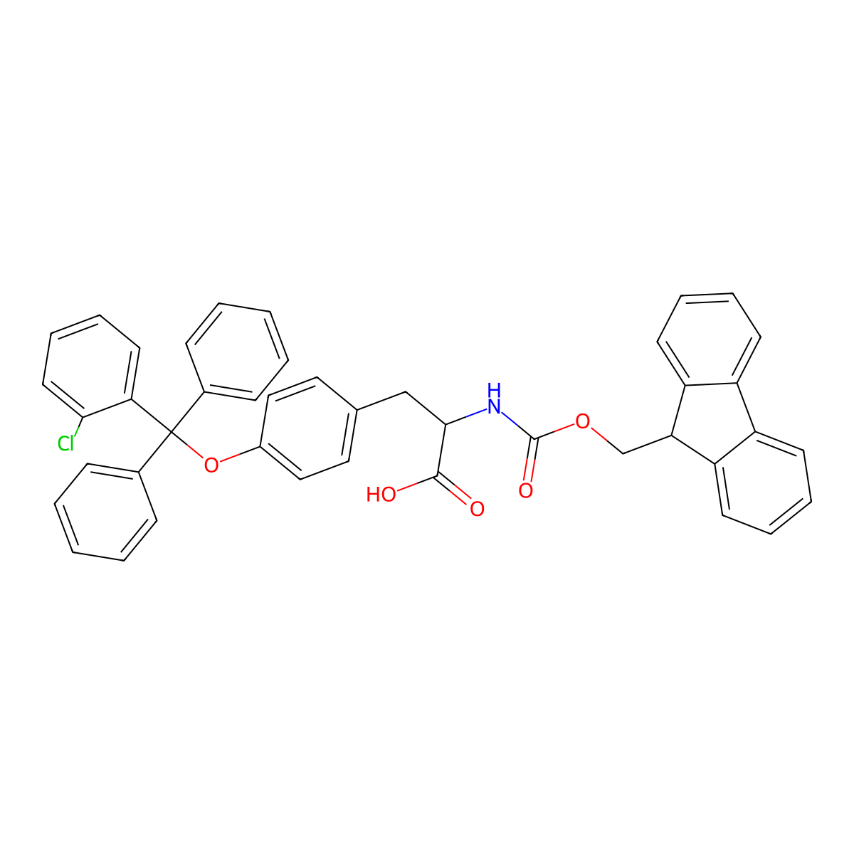 Fmoc-D-Tyr(Clt)-OH molecular structure, CAS 1272755-49-3