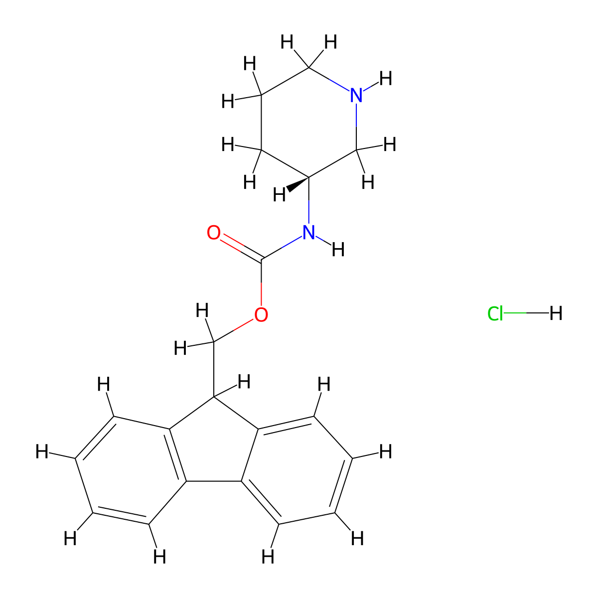 (R)-3-(Fmoc-amino)piperidine HCl molecular structure, CAS 1272755-51-7
