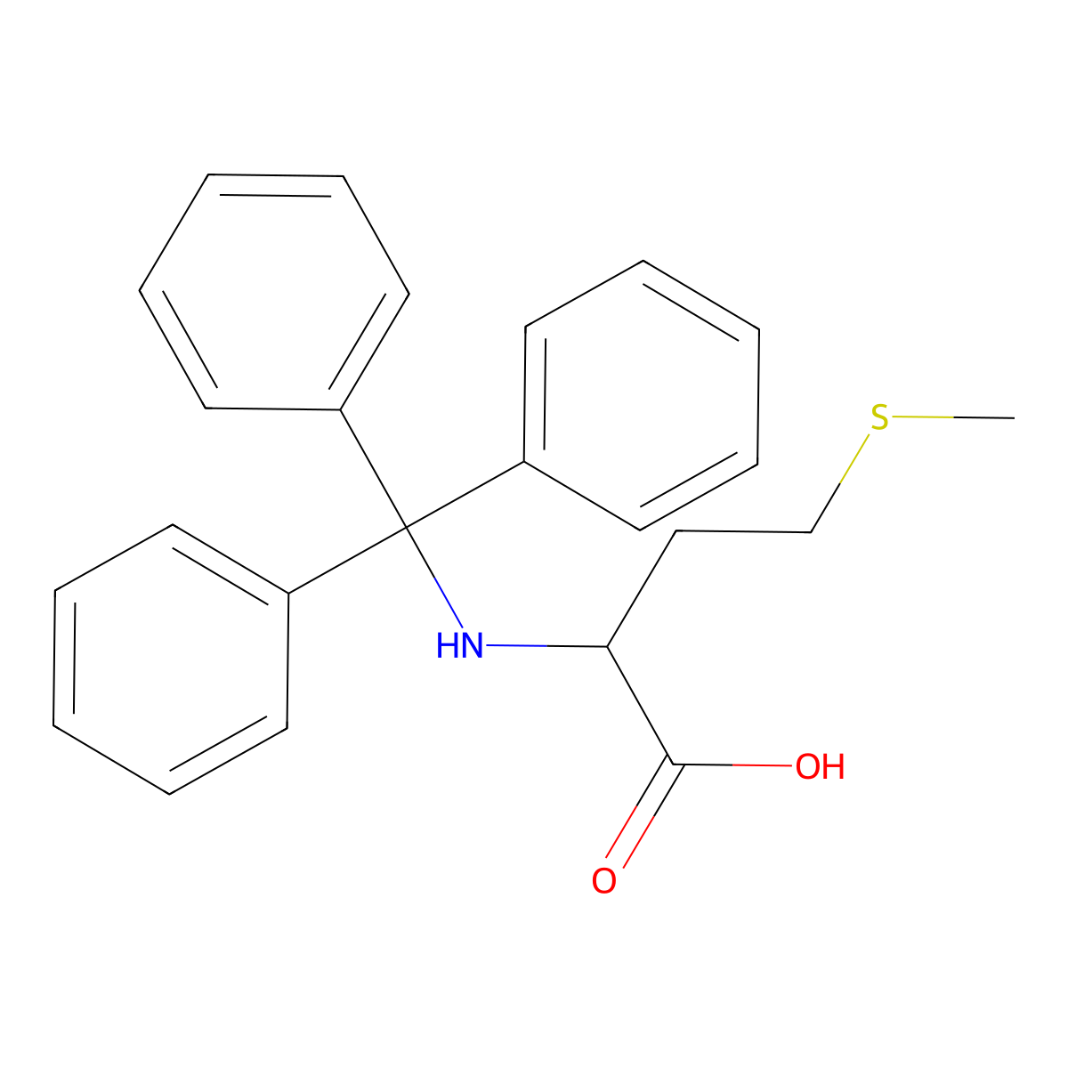 D-Methionine, N-(triphenylmethyl)- molecular structure, CAS 1272755-61-9