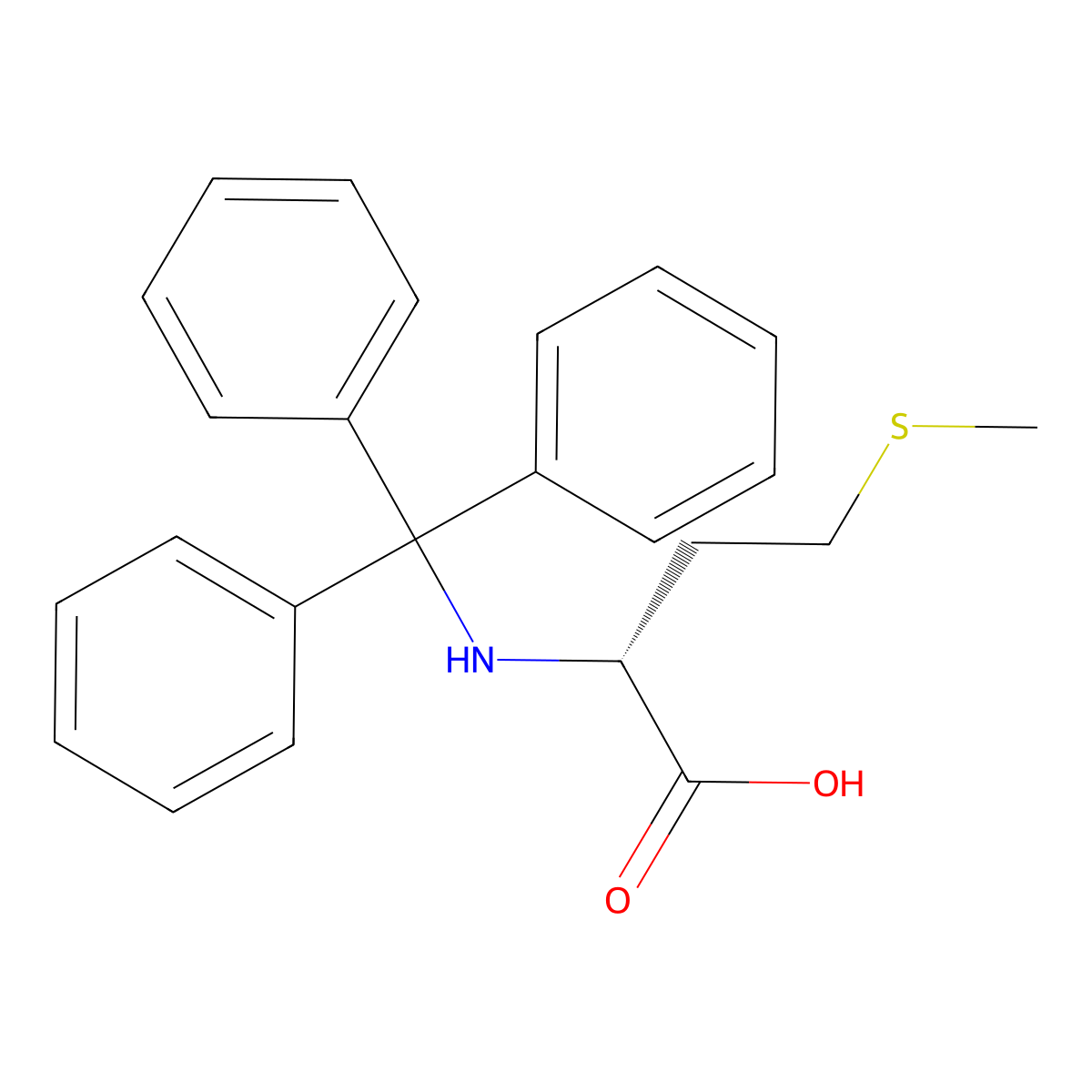 D-Methionine, N-(triphenylmethyl)- molecular structure, CAS 1272755-61-9