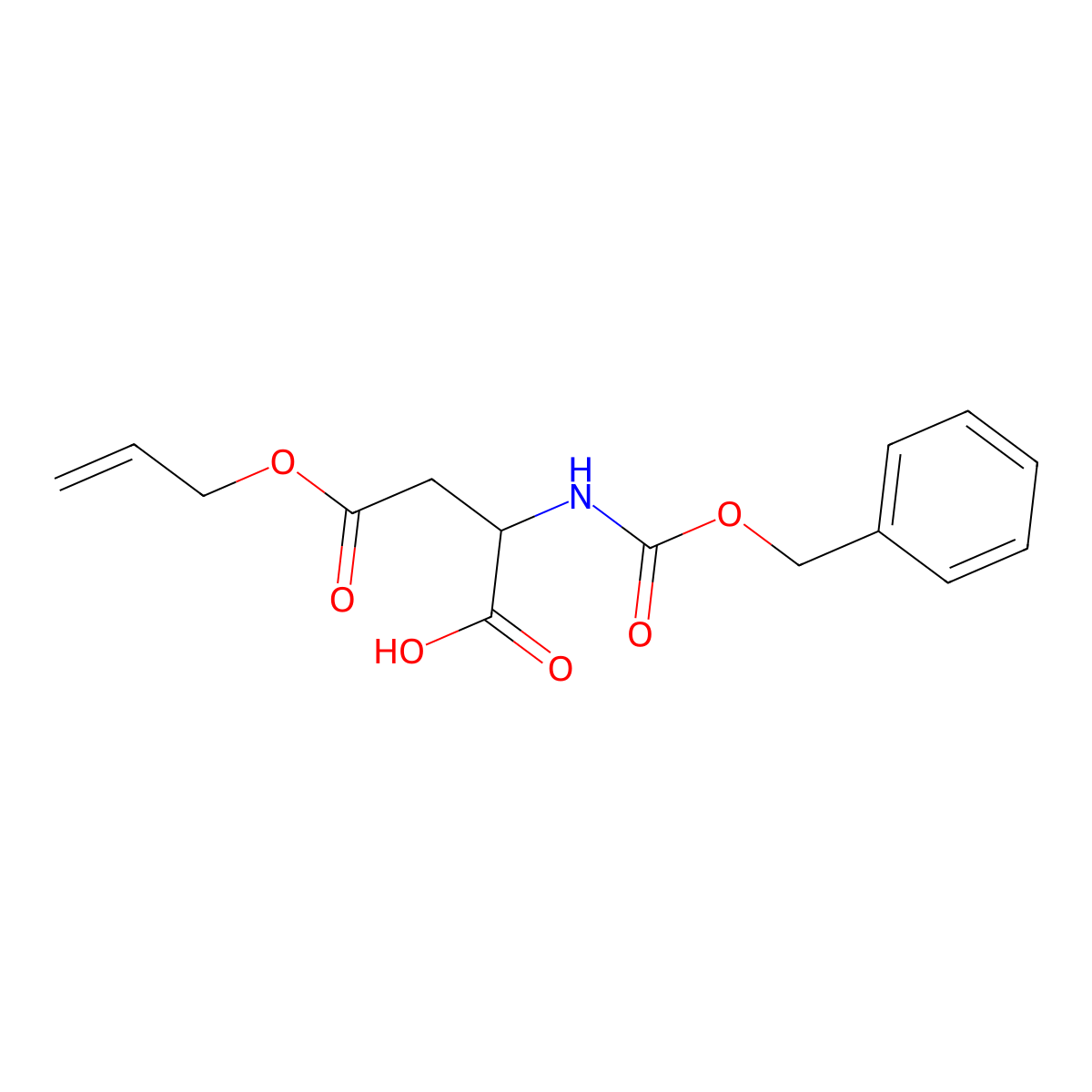 Z-D-Asp(oall)-OH molecular structure, CAS 1272755-66-4