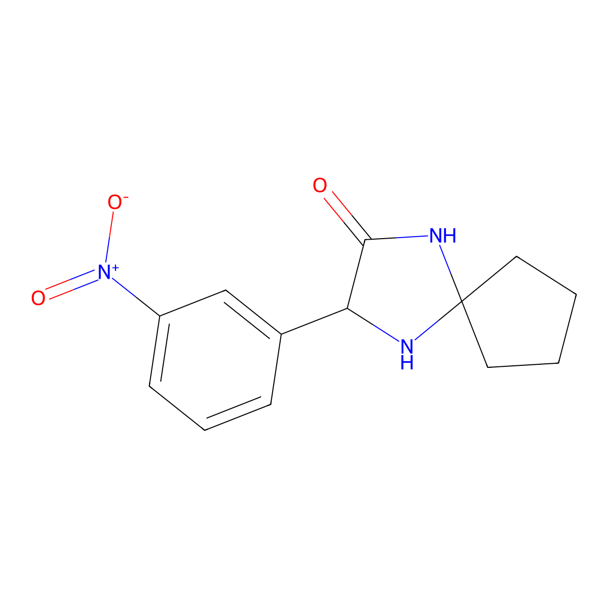 3-(3-Nitrophenyl)-1,4-diazaspiro[4.4]nonan-2-one molecular structure, CAS 1272755-82-4