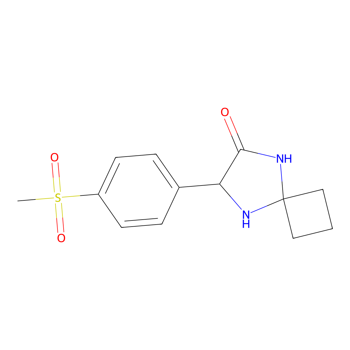 7-[4-(Methylsulfonyl)phenyl]-5,8-diazaspiro[3.4]octan-6-one molecular structure, CAS 1272755-84-6