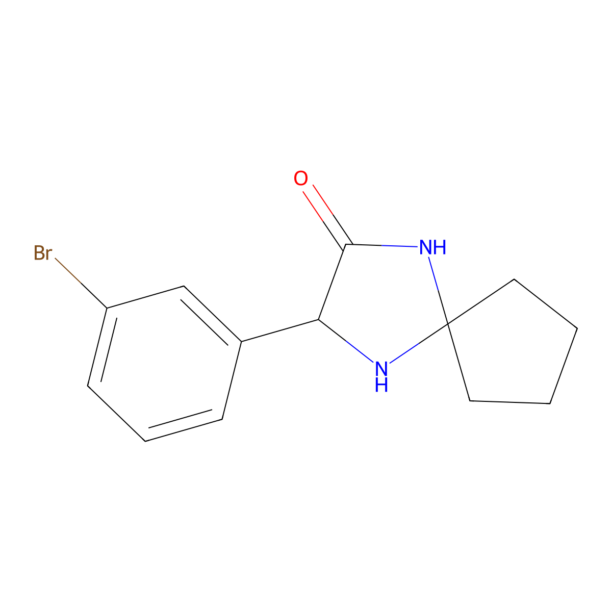3-(3-Bromophenyl)-1,4-diazaspiro[4.4]nonan-2-one molecular structure, CAS 1272755-85-7