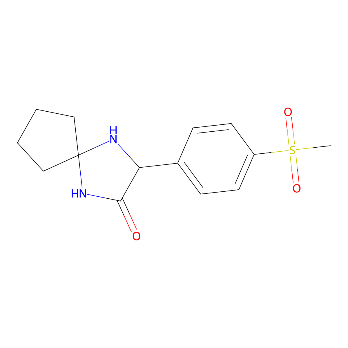 3-[4-(Methylsulfonyl)phenyl]-1,4-diazaspiro[4.4]nonan-2-one molecular structure, CAS 1272755-86-8