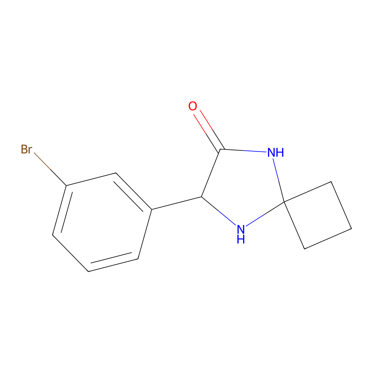 7-(3-Bromophenyl)-5,8-diazaspiro[3.4]octan-6-one molecular structure, CAS 1272755-87-9