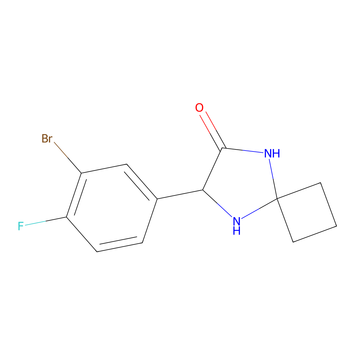 7-(3-Bromo-4-fluorophenyl)-5,8-diazaspiro[3.4]octan-6-one molecular structure, CAS 1272755-88-0