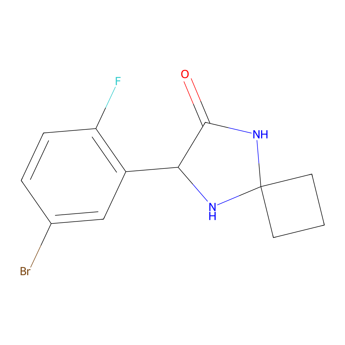 7-(5-Bromo-2-fluorophenyl)-5,8-diazaspiro[3.4]octan-6-one molecular structure, CAS 1272755-91-5