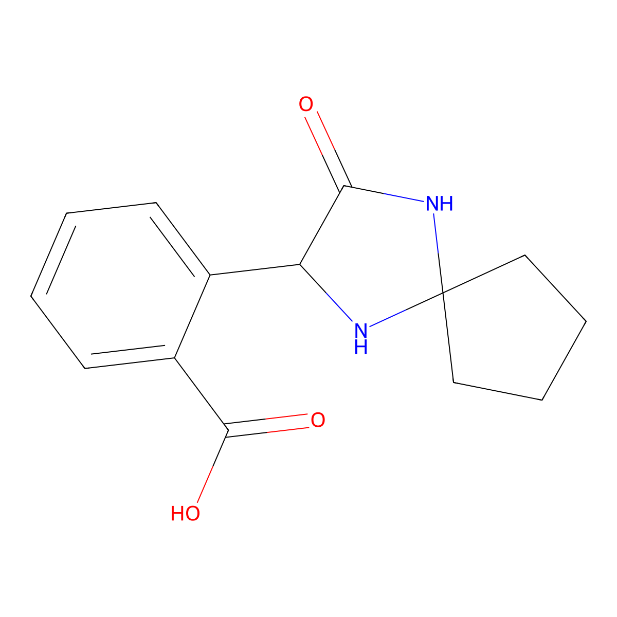 2-(3-Oxo-1,4-diazaspiro[4.4]non-2-yl)benzoic Acid molecular structure, CAS 1272755-92-6