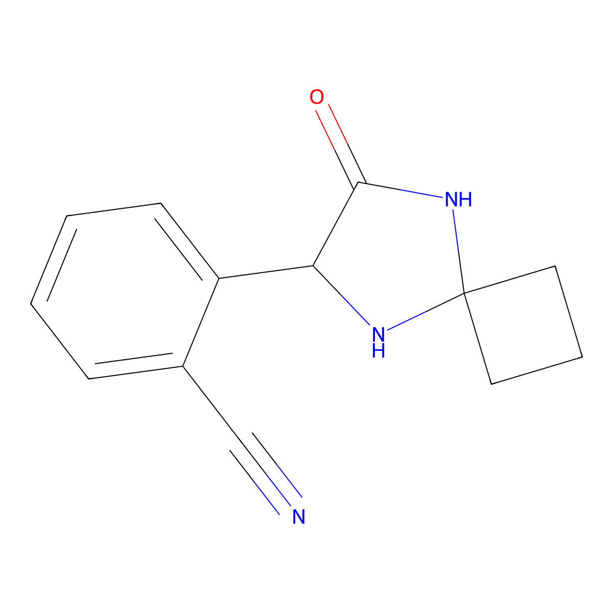 2-(7-Oxo-5,8-diazaspiro[3.4]oct-6-yl)benzonitrile molecular structure, CAS 1272755-93-7
