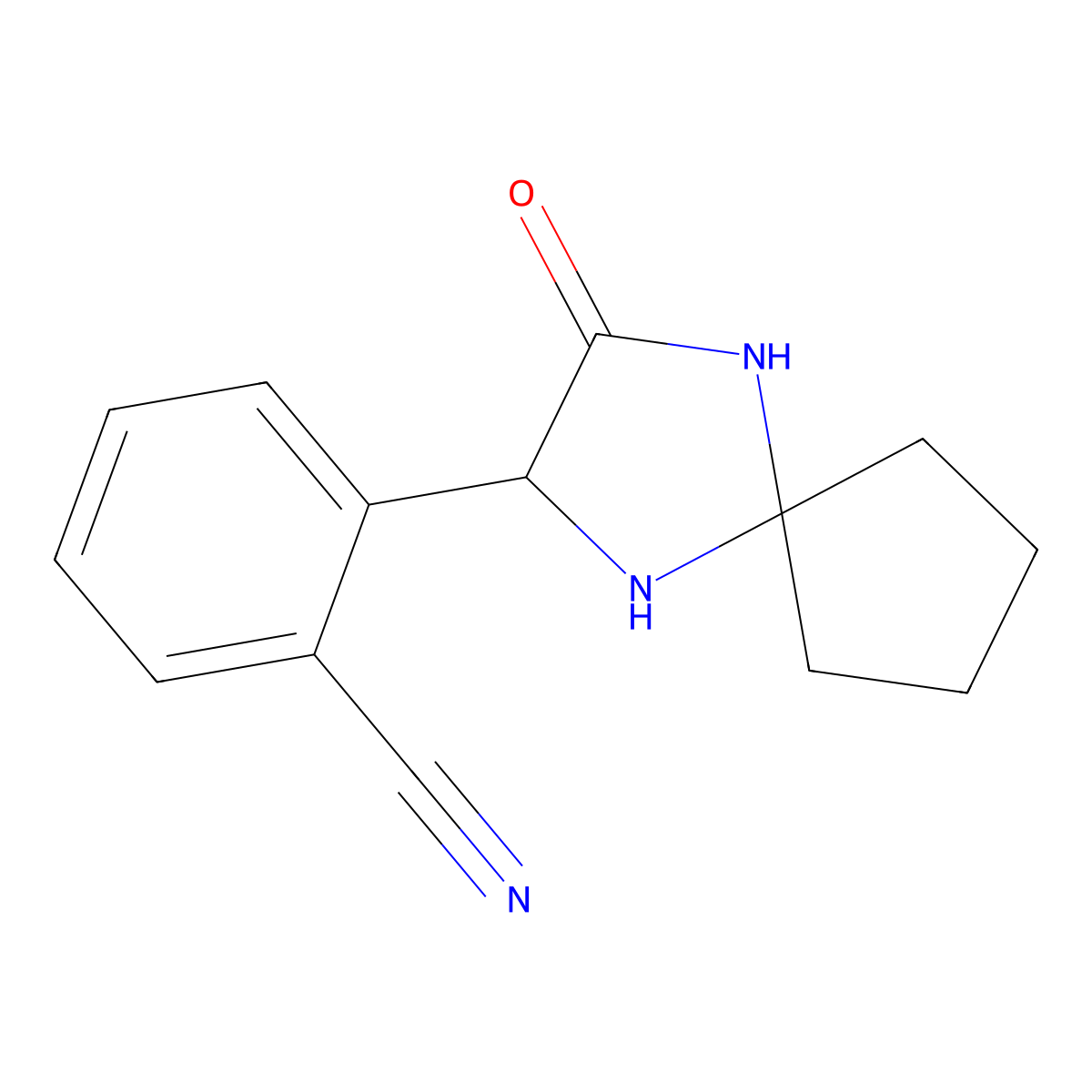 2-(3-Oxo-1,4-diazaspiro[4.4]nonan-2-yl)benzonitrile molecular structure, CAS 1272755-94-8