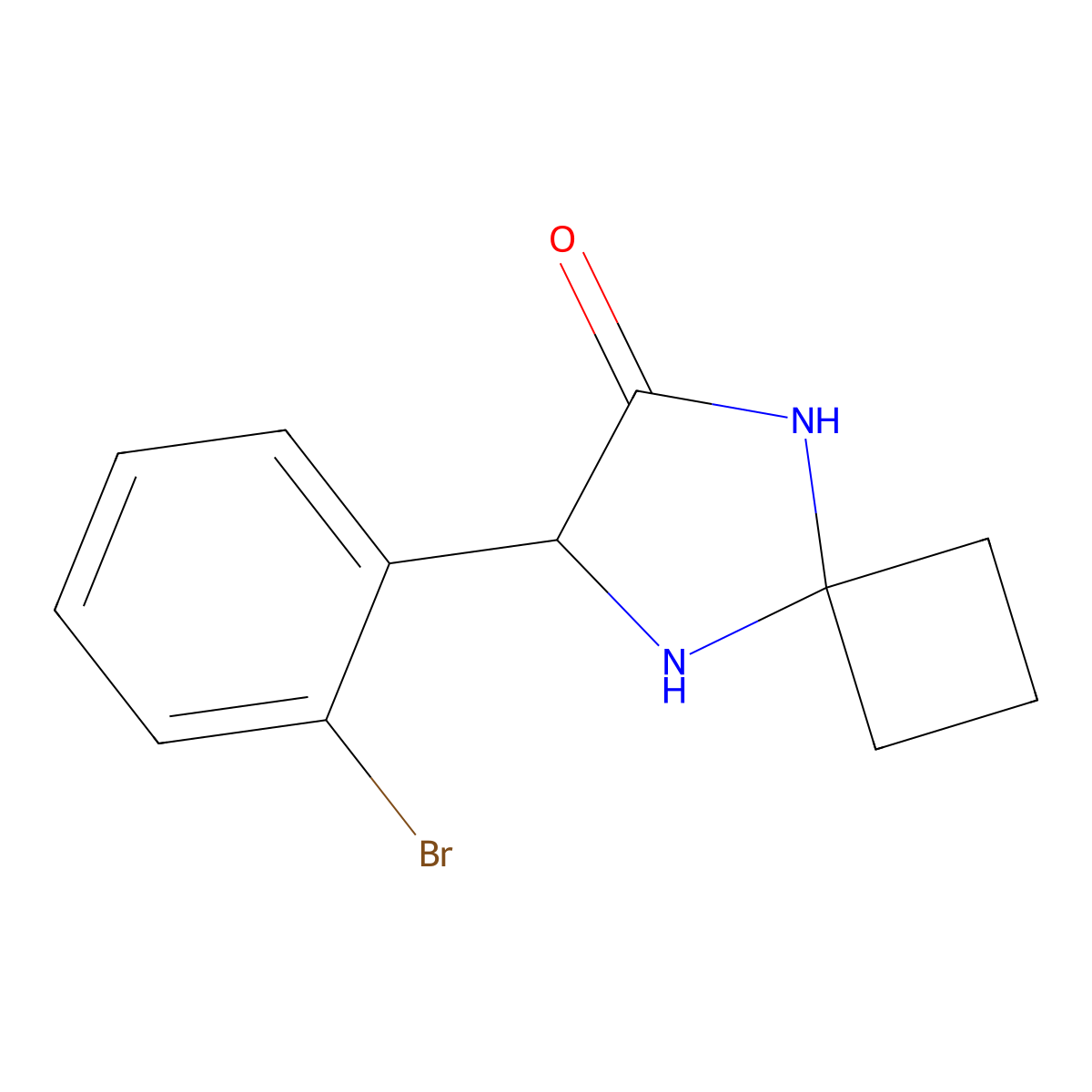7-(2-Bromophenyl)-5,8-diazaspiro[3.4]octan-6-one molecular structure, CAS 1272755-95-9