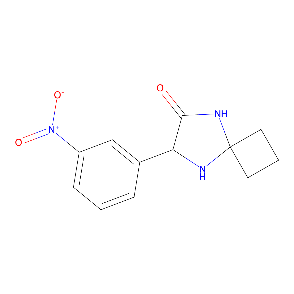 7-(3-Nitrophenyl)-5,8-diazaspiro[3.4]octan-6-one molecular structure, CAS 1272755-97-1