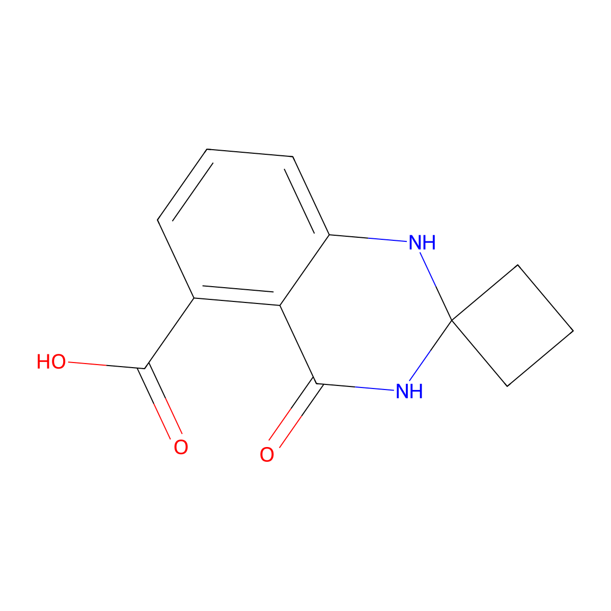 4'-Oxo-3',4'-dihydro-1'H-spiro[cyclobutane-1,2'-quinazoline]-5'-carboxylic acid molecular structure, CAS 1272756-04-3