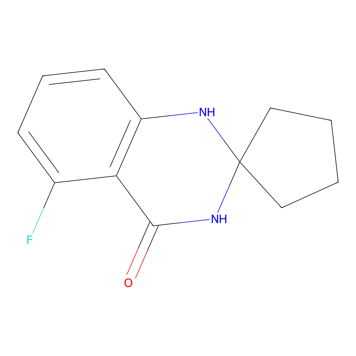 5'-Fluoro-1'H-spiro[cyclopentane-1,2'-quinazolin]-4'(3'H)-one molecular structure, CAS 1272756-06-5
