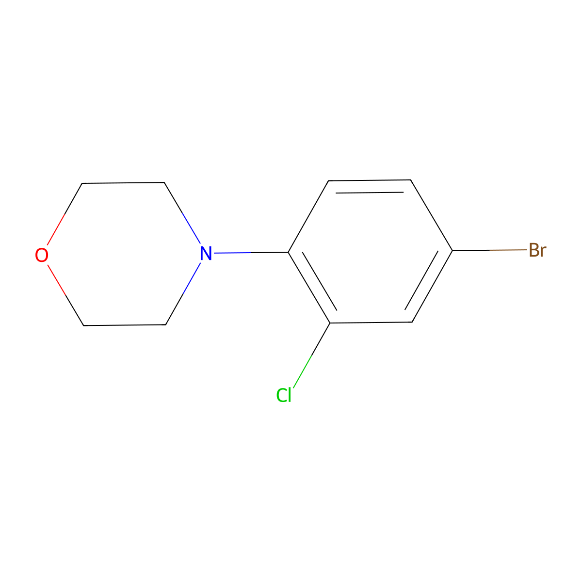 4-(4-Bromo-2-chlorophenyl)morpholine molecular structure, CAS 1272756-07-6