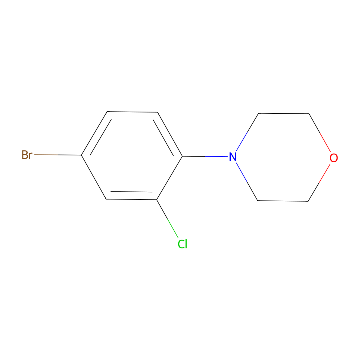 4-(4-Bromo-2-chlorophenyl)morpholine molecular structure, CAS 1272756-07-6
