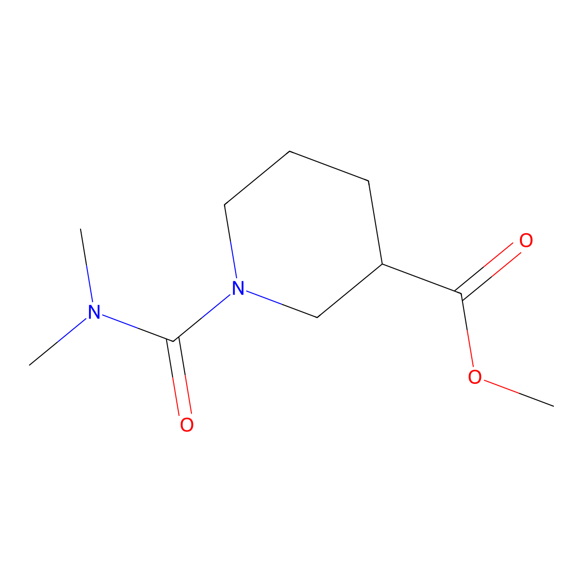 Methyl 1-(dimethylcarbamoyl)piperidine-3-carboxylate molecular structure, CAS 1272756-08-7