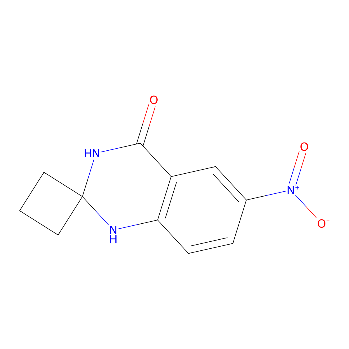6-Nitrospiro[1,2,3,4-tetrahydroquinazoline-2,1'-cyclobutane]-4-one molecular structure, CAS 1272756-10-1