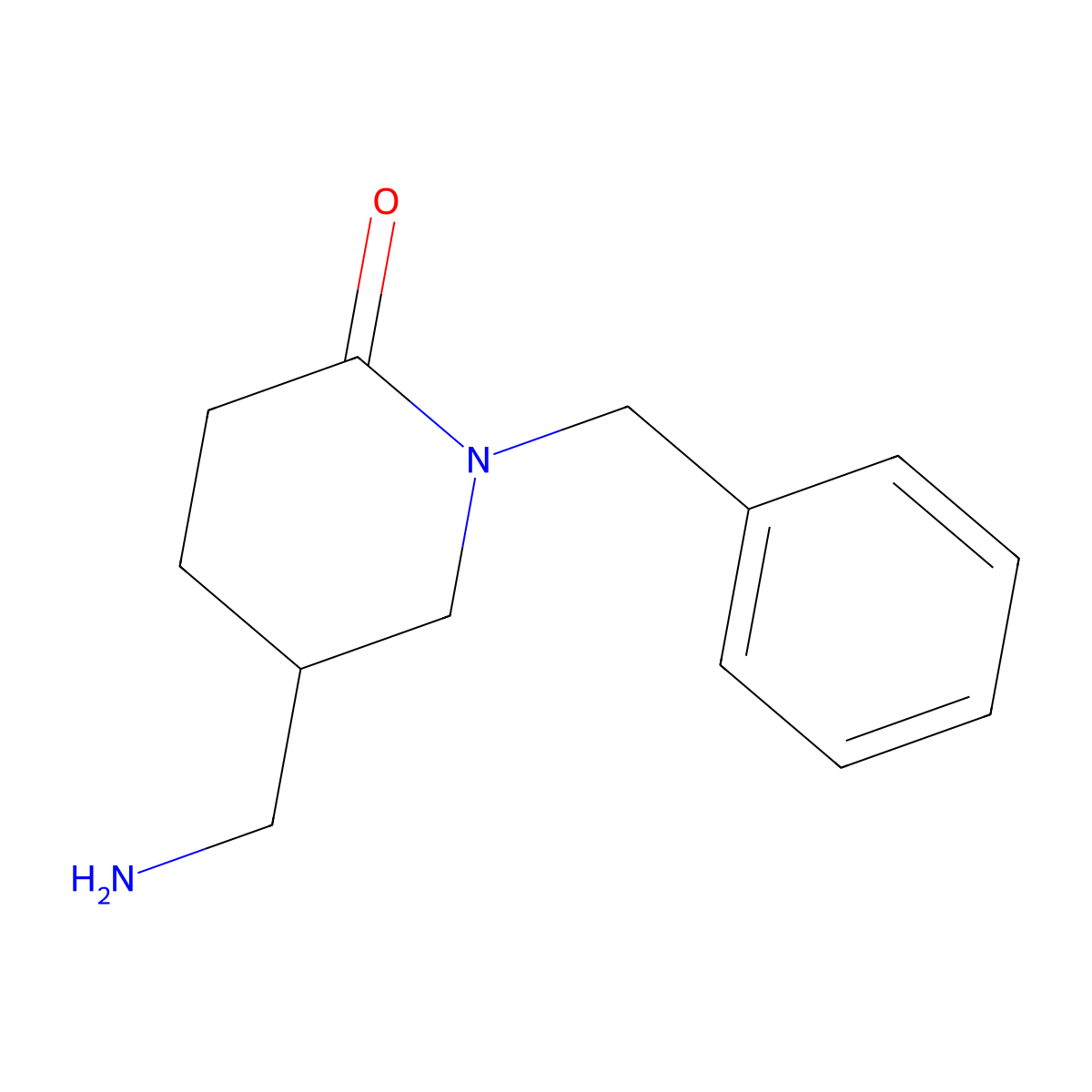 1-Benzyl-5-(aminomethyl)piperidin-2-one molecular structure, CAS 1272756-11-2