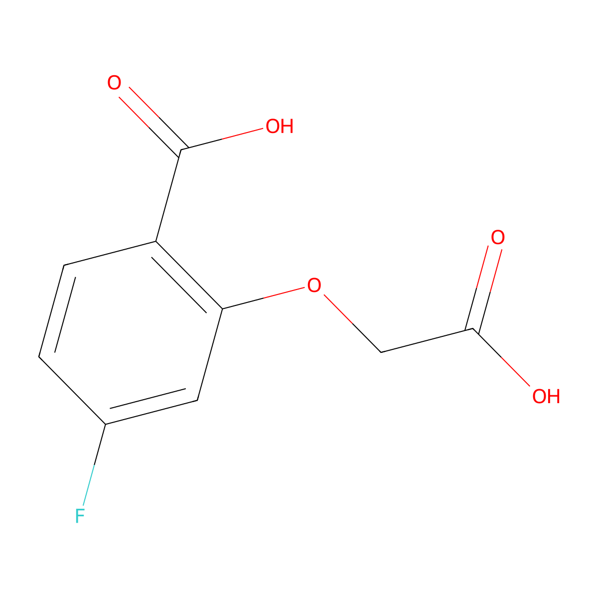 2-(Carboxymethoxy)-4-fluorobenzoic Acid molecular structure, CAS 1272756-12-3